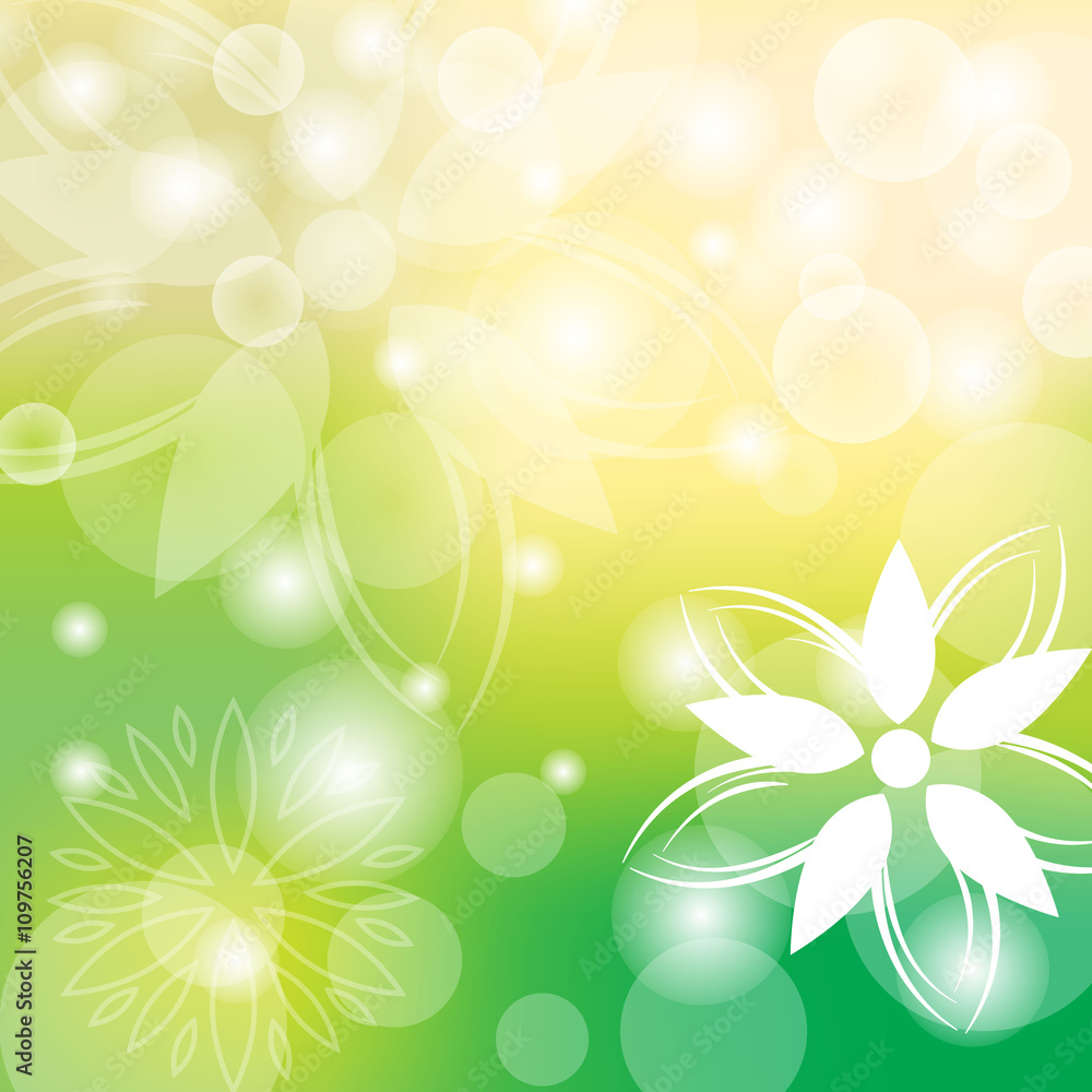 Fototapeta premium green bokeh abstract light background. Vector illustration