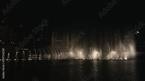 Singing fountains in Dubai at night