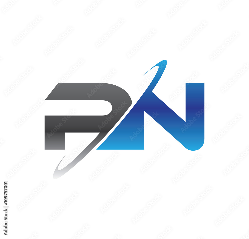 pn initial logo with double swoosh blue and grey pn initial logo with double swoosh blue and grey
