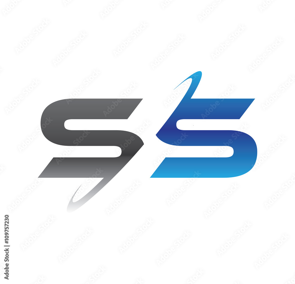 ss initial logo with double swoosh blue and grey ss initial logo with double swoosh blue and grey