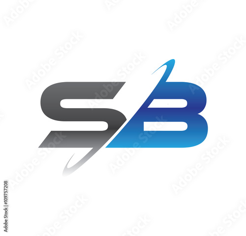 sb initial logo with double swoosh blue and grey