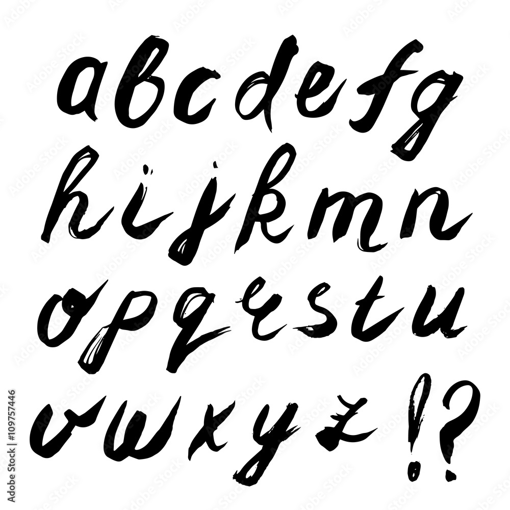 English alphabet - hand drawn with ink brush English alphabet - hand drawn with ink brush