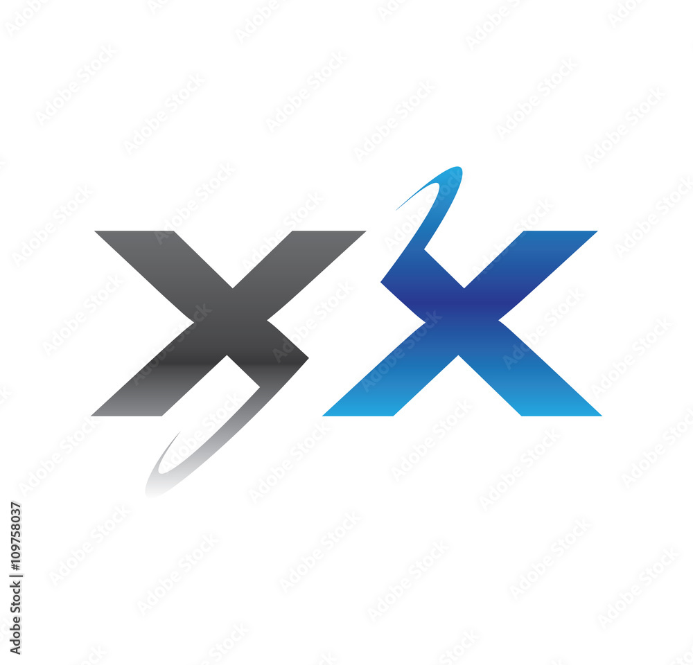 xx initial logo with double swoosh blue and grey xx initial logo with double swoosh blue and grey