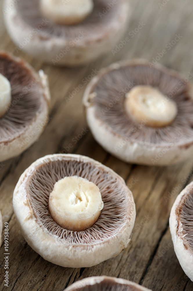 Champignon mushrooms sliced Champignon mushrooms sliced