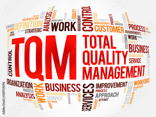 TQM - Total Quality Management word cloud, business concept background