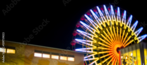 Kobe Harbour Feris wheel light up at night photo