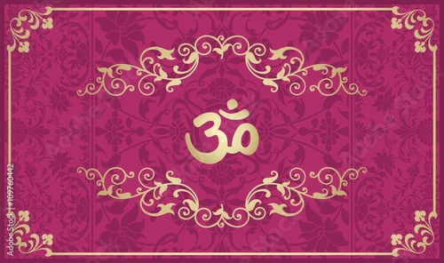 aum syllable, paisley design ,Hinduism, India