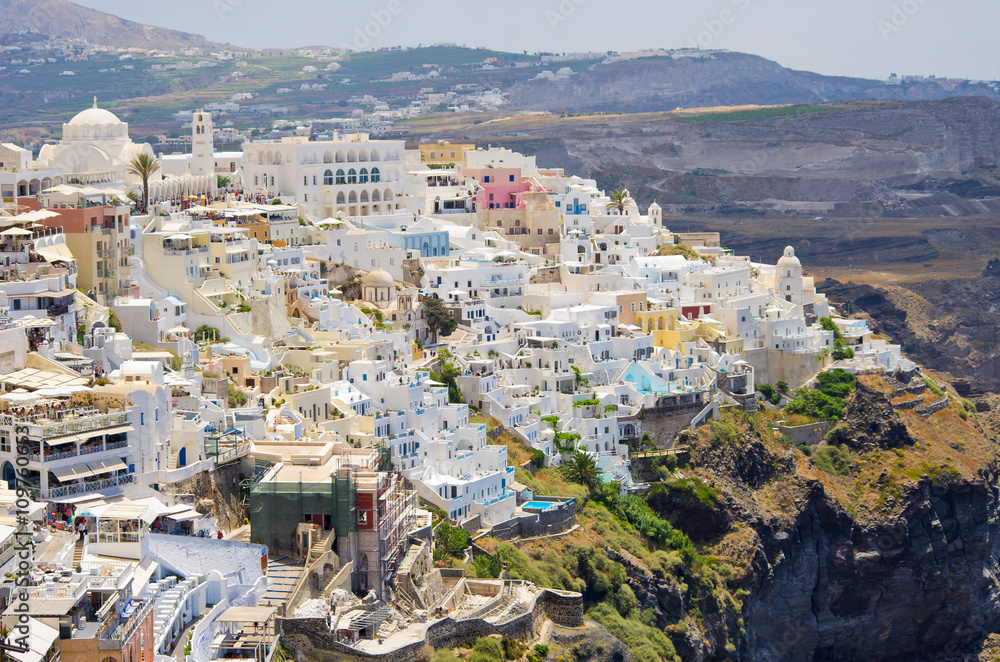 Cityscape of Thira in Santorini island, Greece Cityscape of Thira in Santorini island, Greece