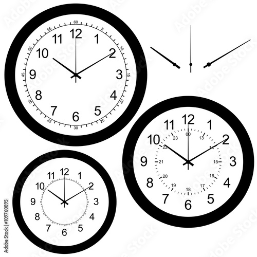 wall clock isolated on white vector