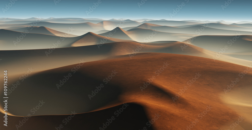 Fototapeta 3D Fantasy krajobraz pustyni z wielkich wydm
