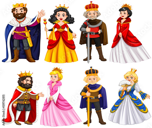 Different characters of king and queen