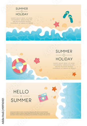 Set of summer travel fliers