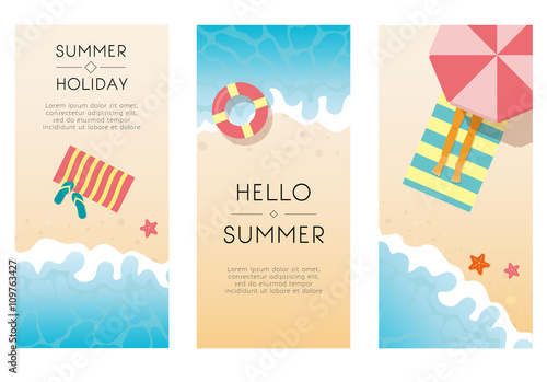 Set of summer travel fliers