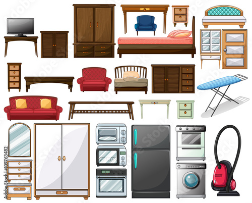 Furnitures and electronic equipments