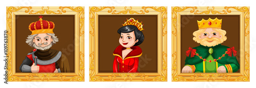 Kings and queens in photo frames
