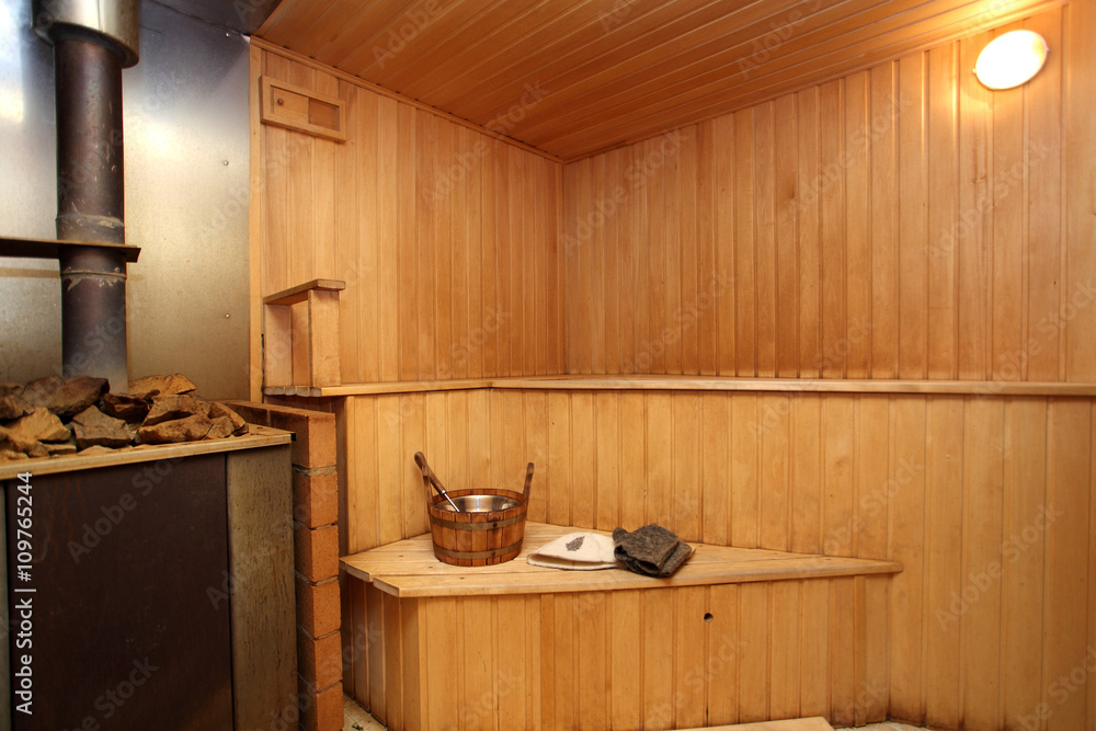 Naklejka sauna z piecem