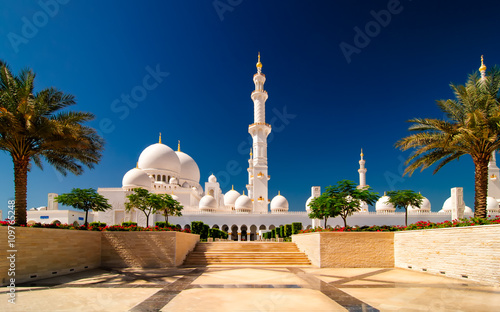 Sunset view at Mosque, Abu Dhabi, United Arab Emirates