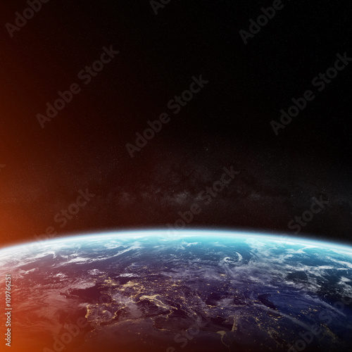 Fototapeta Naklejka Na Ścianę i Meble -  View of the planet Earth in space