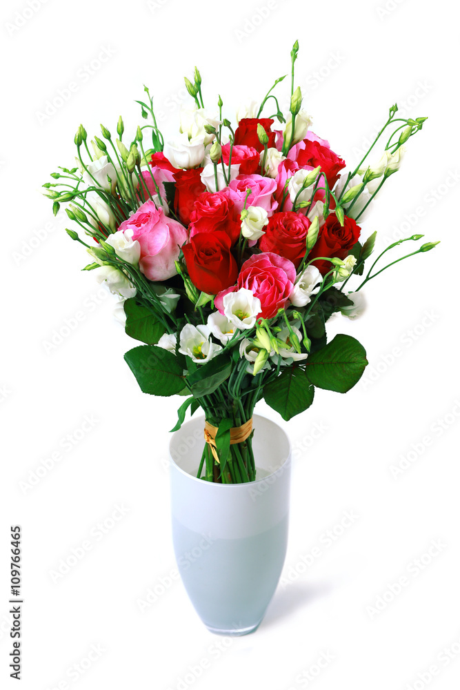 bouqet of pink and white roses
