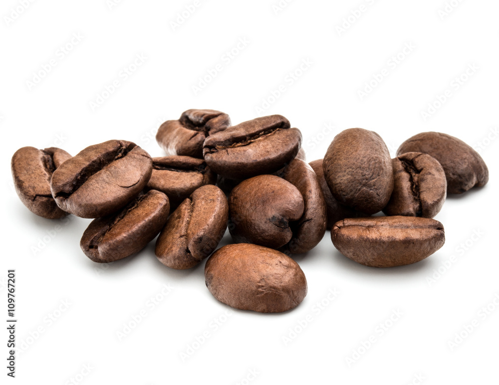roasted coffee beans isolated in white background cutout roasted coffee beans isolated in white background cutout