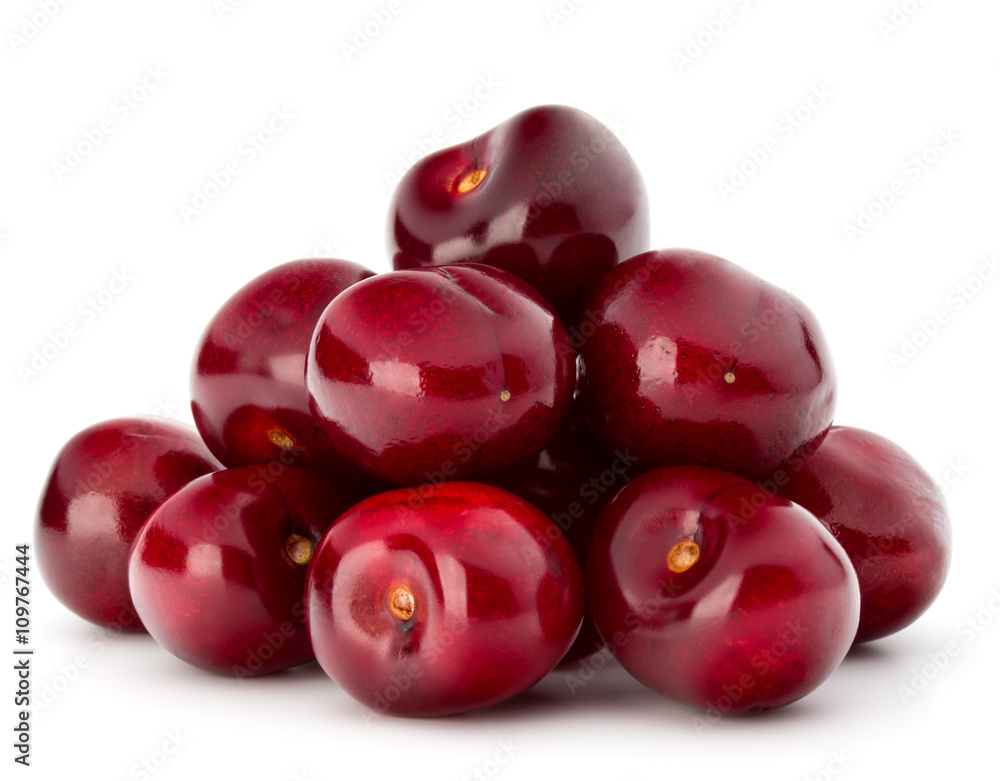 Sweet cherry berries isolated on white background cutout Sweet cherry berries isolated on white background cutout