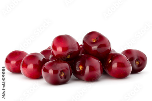 Sweet cherry berries isolated on white background cutout