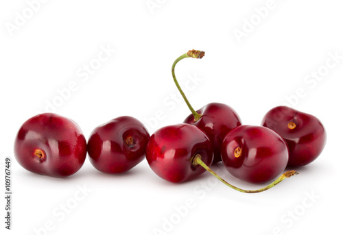 Sweet cherry berries isolated on white background cutout