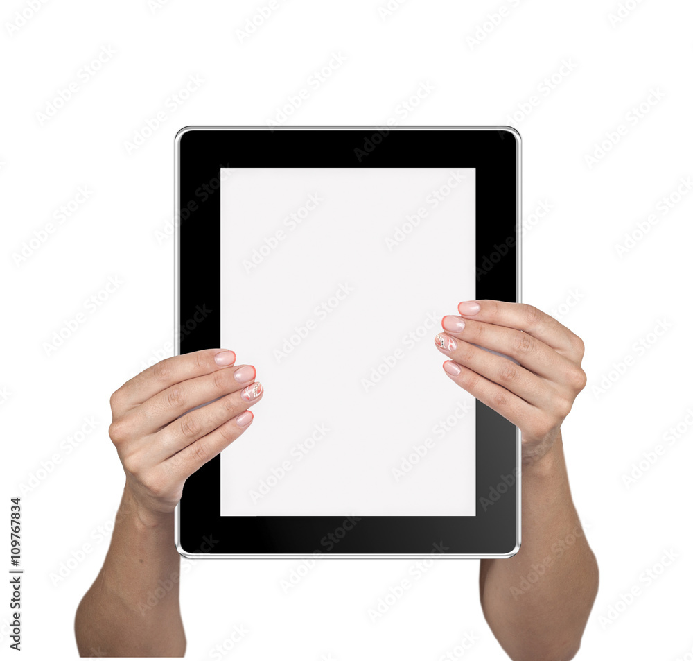 Hands are holding Tablet PC Isolated Hands are holding Tablet PC Isolated