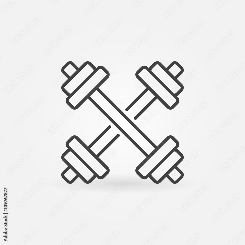 Dumbbells thin line icon Dumbbells thin line icon