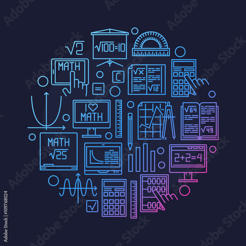 Math round colorful symbol
