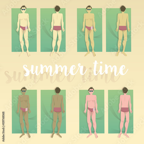 Sunbathers in the beach