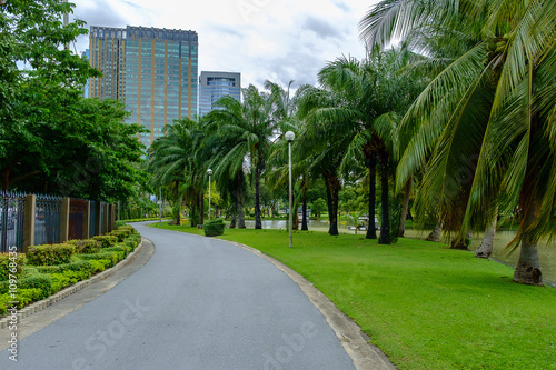 Green nature on public park