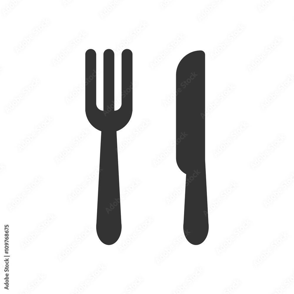 The fork knife icon. Flat Vector illustration The fork knife icon. Flat Vector illustration