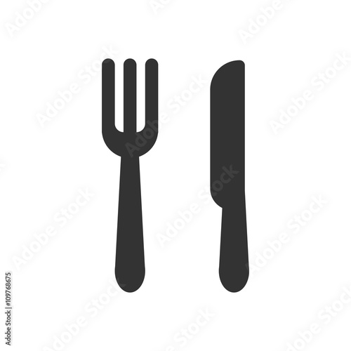 The fork knife icon. Flat Vector illustration