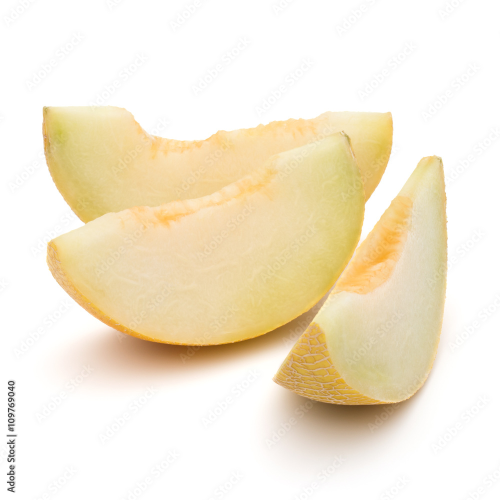 melon slices isolated on white background cutout melon slices isolated on white background cutout