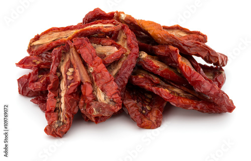 Dried tomatoes isolated on white background cutout