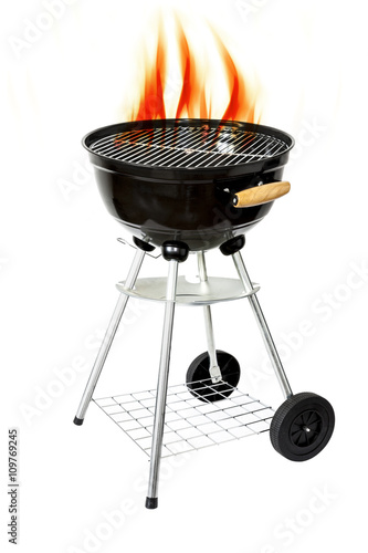 Kugelgrill mit Flamme