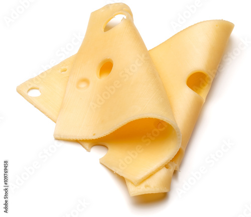 cheese slices isolated on white background cutout
