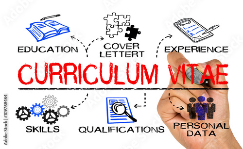 curriculum vitae concept  drawn on white background