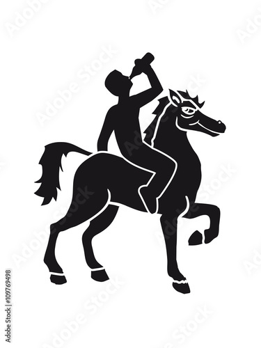 drink booze party beer Oktoberfest alcohol drink drunk black cool riding horse stallion equestrian comic cartoon © Style-o-Mat-Design
