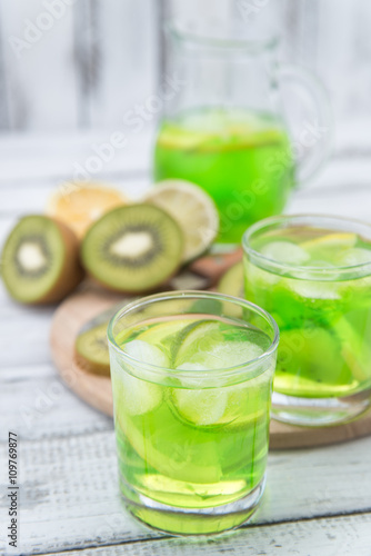 homemade lemonade with  kiwi