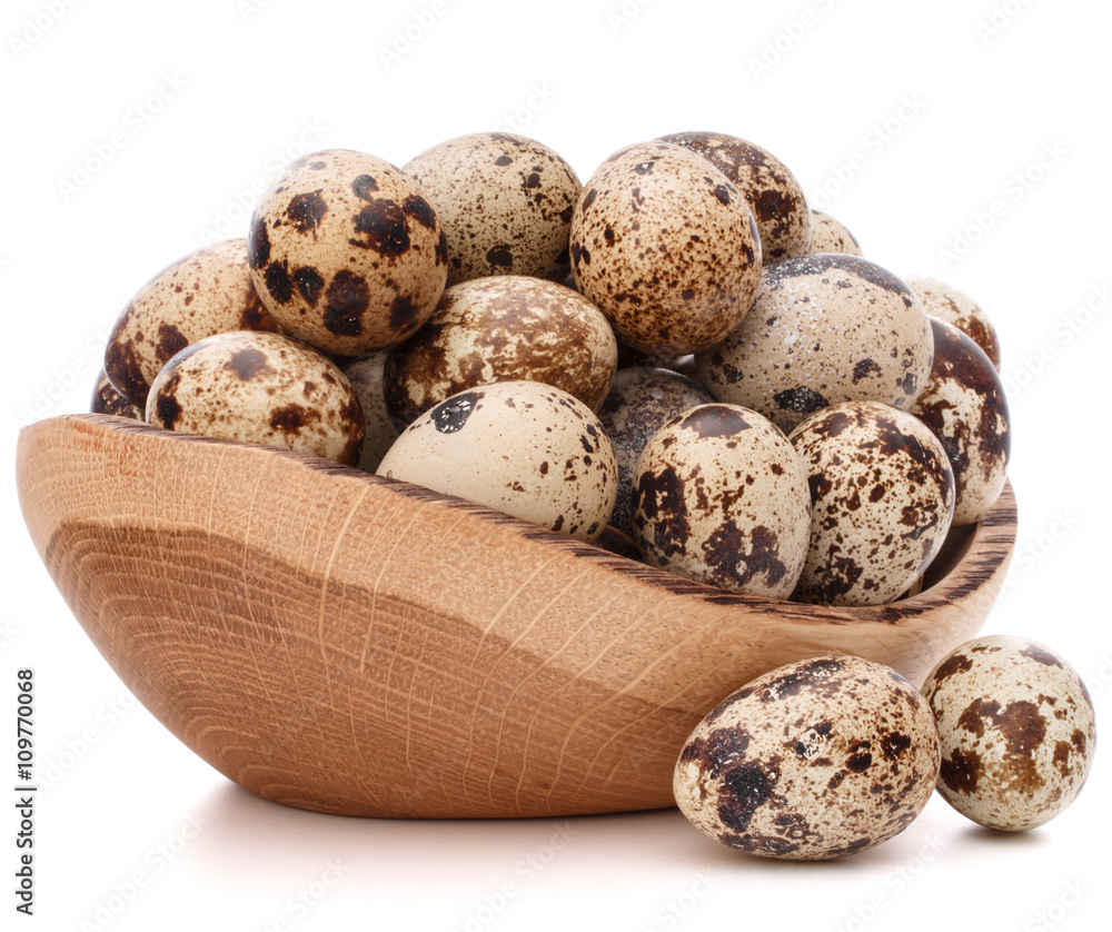 quail eggs in wooden bowl isolated on white background cutout quail eggs in wooden bowl isolated on white background cutout