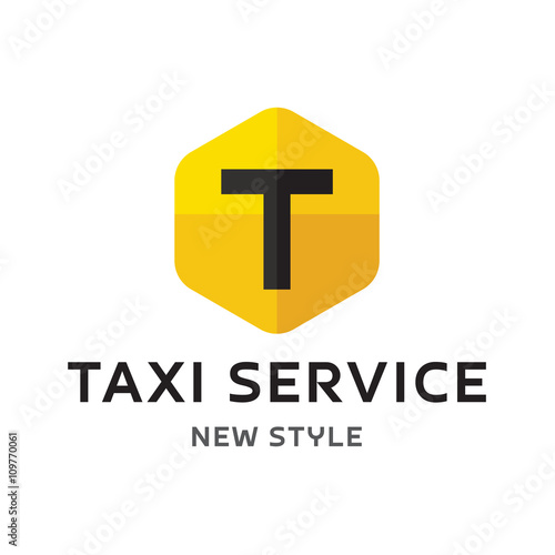 Logos Taxi Service sign Abstract geometrical Illustration modern Flat in minimalism 