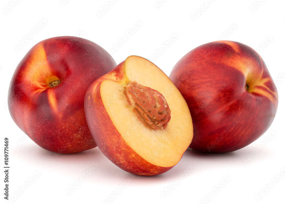 Nectarine fruit isolated on white background close up Nectarine fruit isolated on white background close up