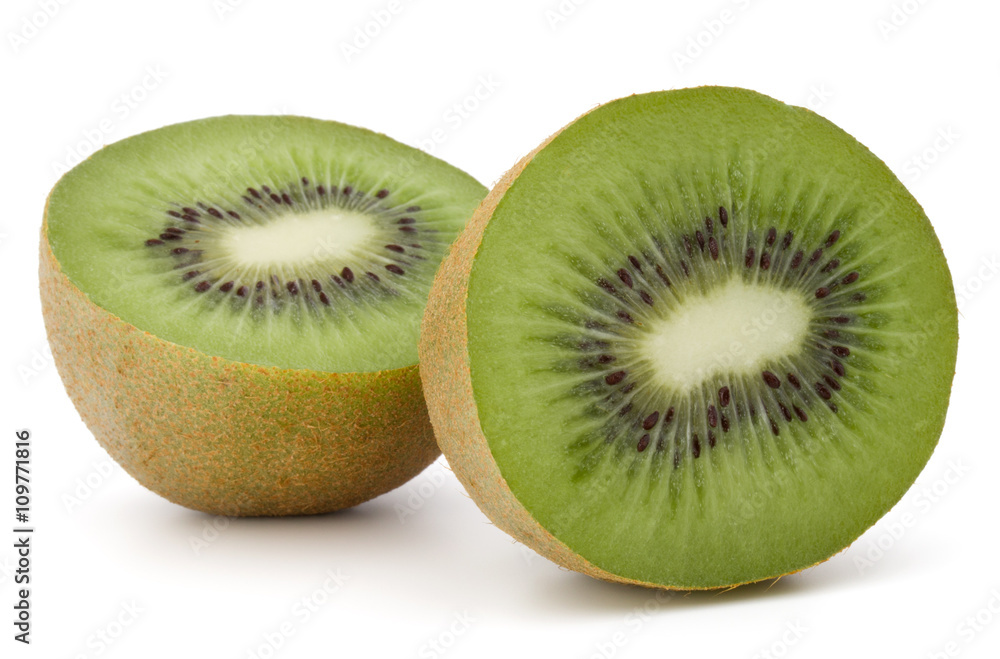 Sliced Kiwi fruit isolated on white background cutout