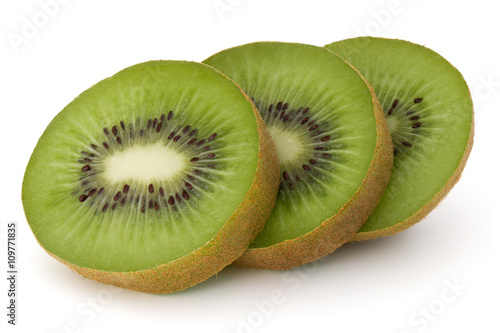 Sliced Kiwi fruit isolated on white background cutout