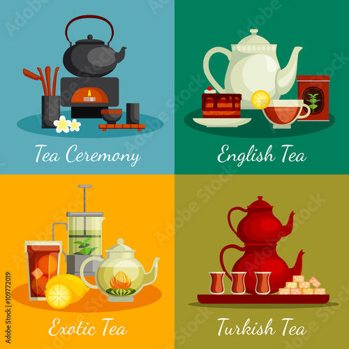 Tea Concept Icons Set 