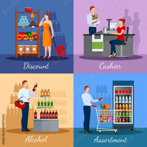 Assortment Of Products In Supermarket 