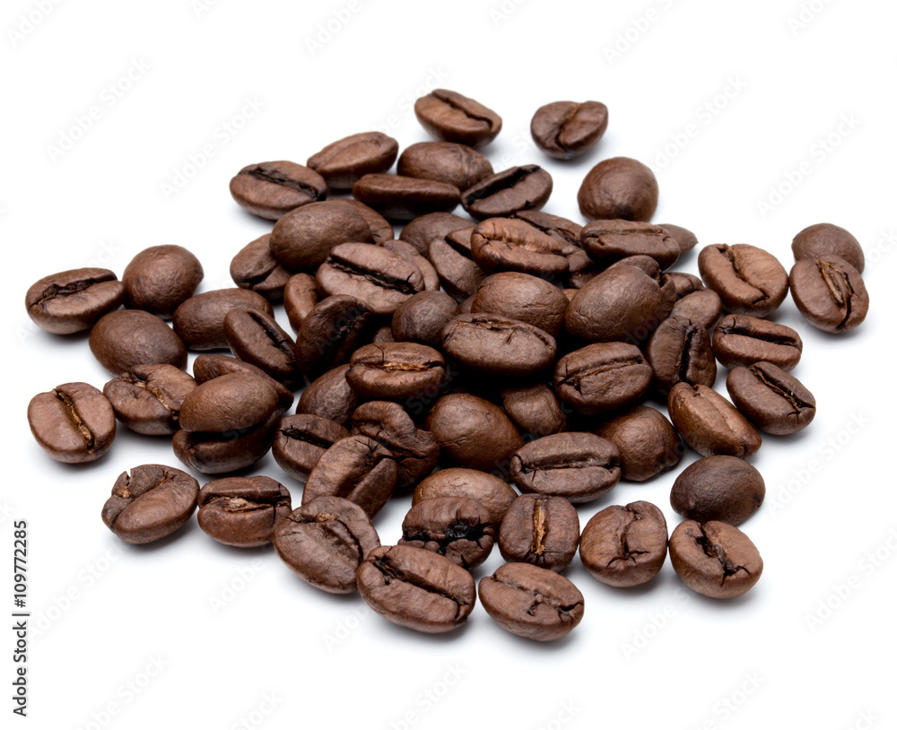 roasted coffee beans isolated in white background cutout roasted coffee beans isolated in white background cutout
