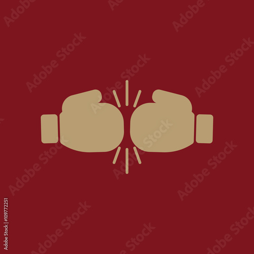 The boxing icon. Sport symbol. Flat